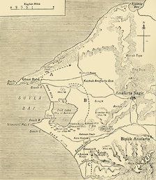 Map of Suvla Bay, Gallipoli peninsula, First World War, 1915, (c1920). Creator: Unknown.