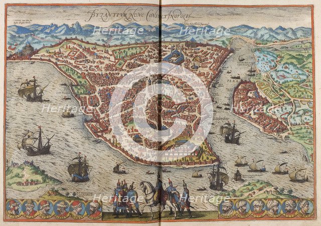 Byzantium. Constantinopolis (From: Civitates Orbis Terrarum), 1572. Artist: Hogenberg, Frans (1535-1590)