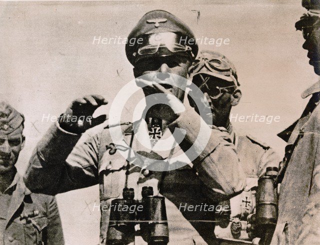 German Field Marshal Erwin Rommel at El Alamein, Egypt, World War II, 1942. Artist: Unknown