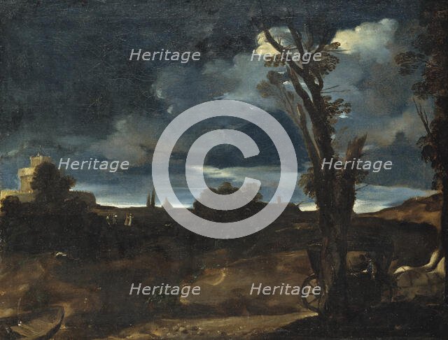 Moonlight Landscape. Creator: Guercino.