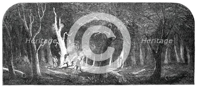 Panorama of the Ohio - Clearing a Forest, 1850. Creator: Unknown.