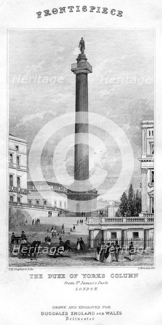 The Duke of York's Column from St James's Park, Westminster, London, 19th century. Artist: Unknown