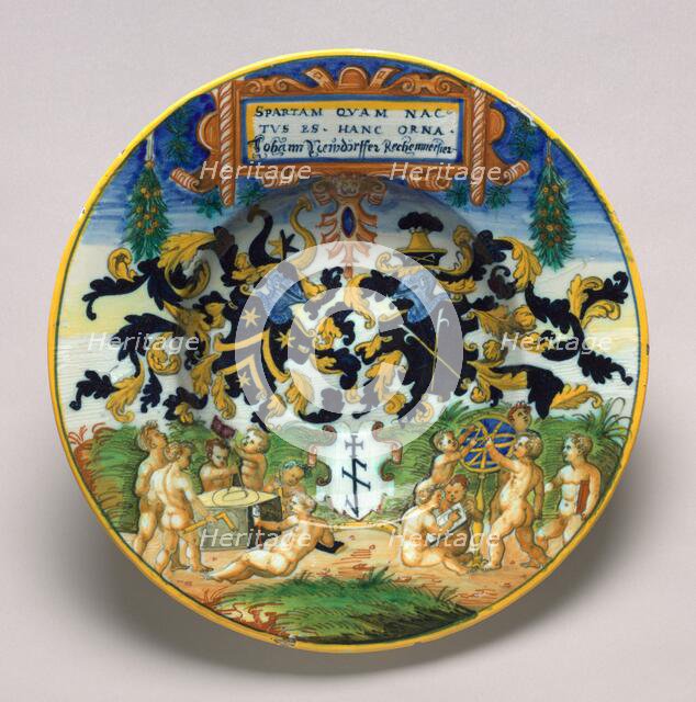 Plate with a heraldic design, c. 1552/1563. Creator: Unknown.