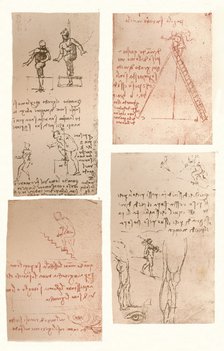 Four drawings illustrating the theory of the movements of the human figure, c1472-c1519 (1883). Artist: Leonardo da Vinci.