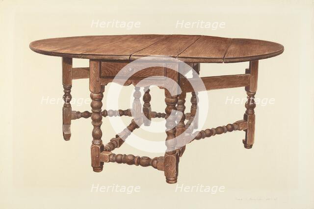 Gateleg Table, 1939. Creator: Amos C. Brinton.