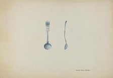 Silver Salt Spoon, c. 1937. Creator: Harry Mann Waddell.