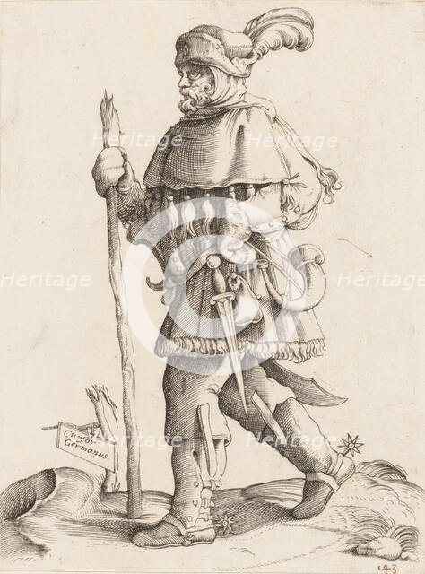 Costume Plate: German Messenger, ca. 1558-70. Creator: Unknown.