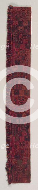 Mantle Border Fragment with Oculate Being, 200 BC-AD 200. Creator: Unknown.