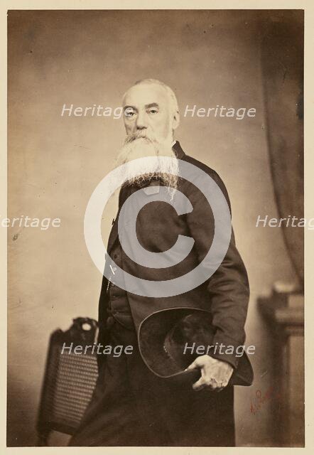 Studio Portrait of an Elderly Gentleman, 1864. Creator: F. de Lagravière.