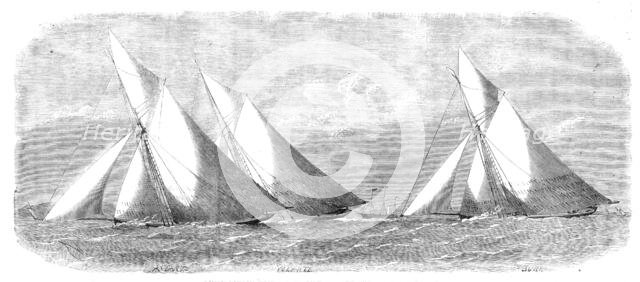 The Yacht Matches in the Thames: Royal London Yacht Club, May 30: the cutters off Southend, 1864. Creator: Smyth.