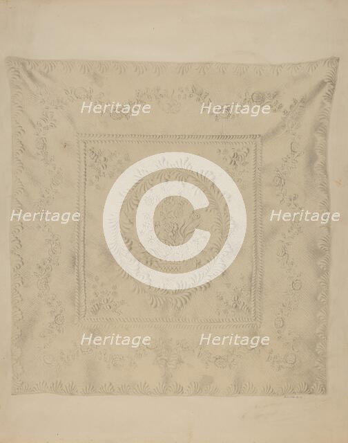Quilt Coverlet, c. 1938. Creator: Minnetta Good.
