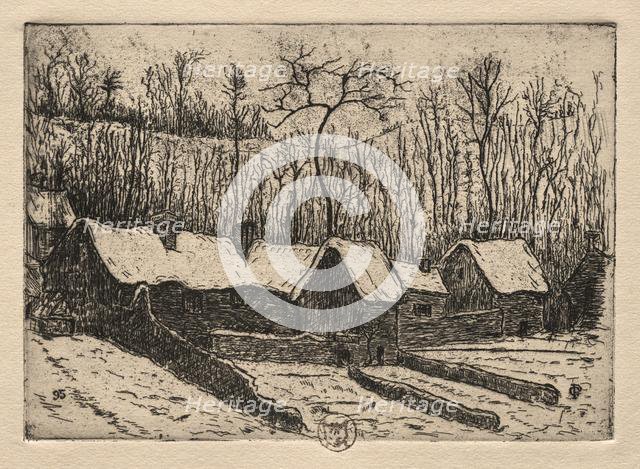 Six Etchings: The Thatched Bakery, Auvers, 1895. Creator: Paul Gachet (French, 1828-1909).