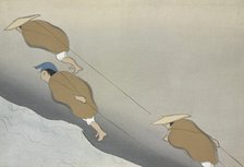 Hikifune, from Momoyo-gusa (The World of Things) Vol II, pub.1909 (colour block woodcut)
