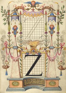 Guide for Constructing the Letter Z; Mira calligraphiae monumenta, about 1591-1596. Creator: Joris Hoefnagel.