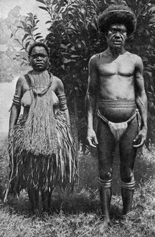 Grief for the dead shown by hempen halters, New Guinea, 1922. Artist: Thomas McMahon