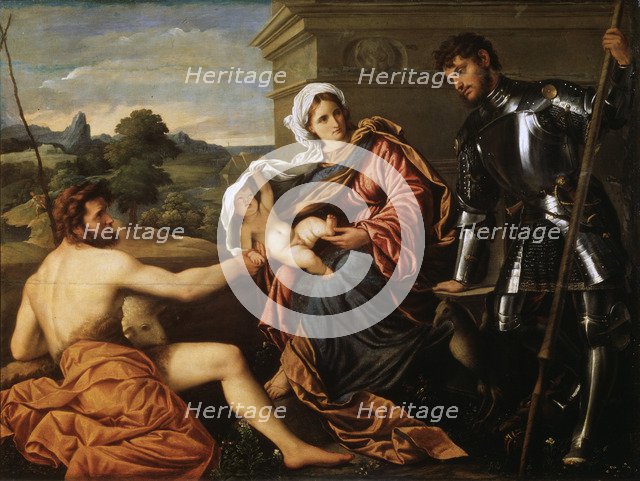 'Madonna and Child, Saint John the Baptist and Saint George', early 1530s. Artist: Paris Bordone