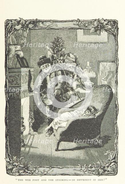 "The wee foot and the stocking - so different in size!", 1894.  Creator: Birch.