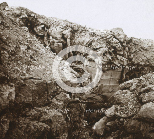 Trenches, Champagne, northern France, c1914-c1918. Artist: Unknown.