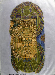  'Fabric of green eagles', made in silk, with a bow loom, Hispano-Arab, from the Cathedral of Bar…