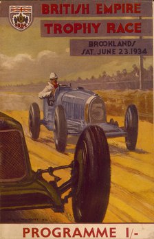 Programme for the British Empire Trophy Race, Brooklands, 1934. Artist: Unknown