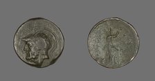 Coin Depicting the God Mars, about 282-203 BCE. Creator: Unknown.