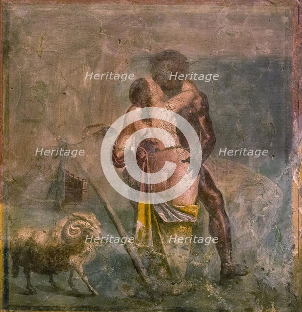 Galatea and Polyphemus, 1st century. Creator: Roman-Pompeian wall painting.