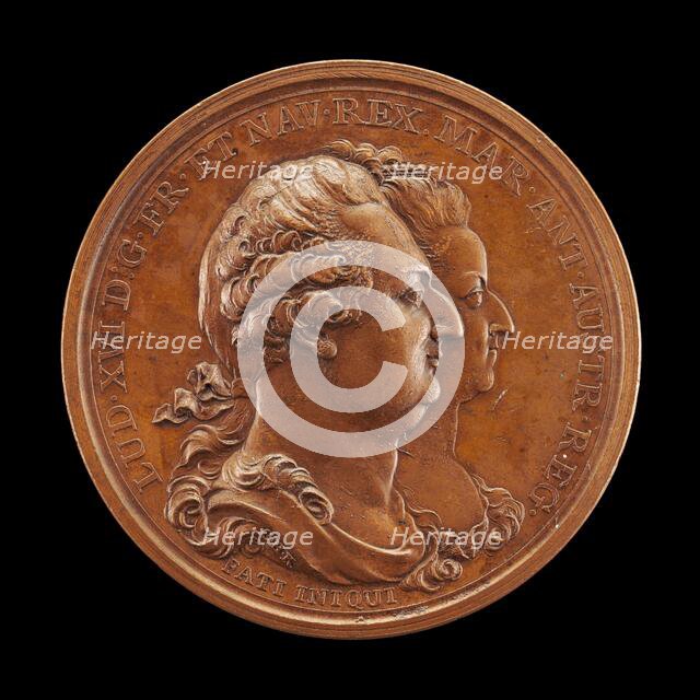 Commemoration of Marie-Antoinette: Louis XVI and Marie-Antoinette [obverse], 1793. Creator: Heinrich Conrad Küchler.