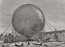 Ascent of the Captive Balloon in the Tuileries Garden, Paris Universal Exhibition, July 18, 1878.  Creator: Tomás Carlos Capuz.