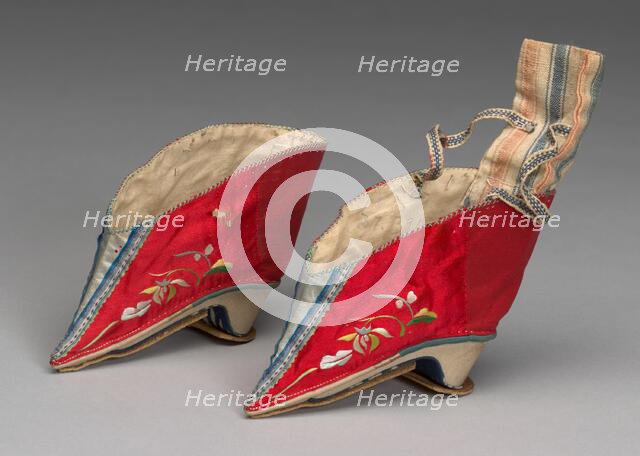 Woman's Shoes, China, Qing dynasty (1644-1911), 19th century. Creator: Unknown.