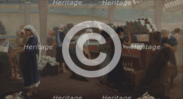 Textile factory in Kirovobad. Artist: Stroev, Pyotr Pheonovich (1898-1942)