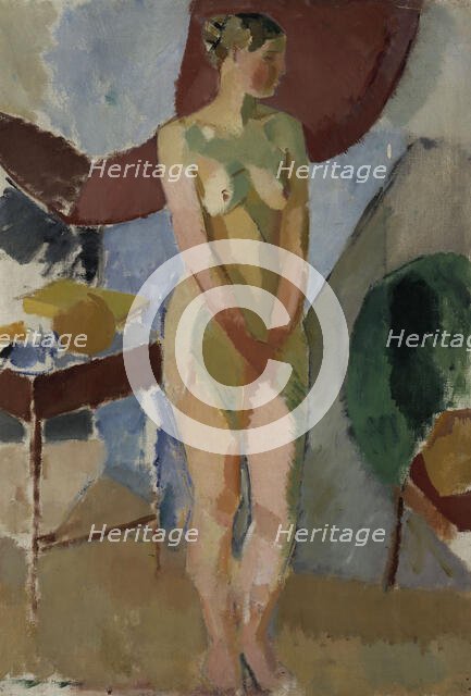 Standing Female Nude, 1918-1920. Creator: Karl Isakson.