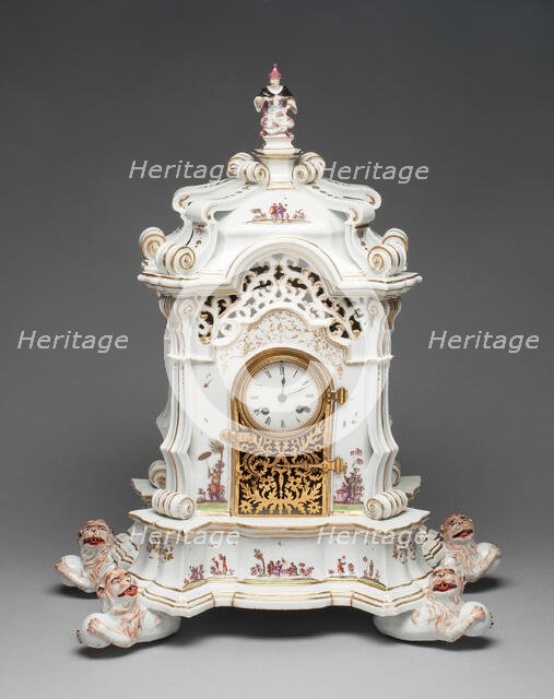 Clock, Meissen, 1727/30. Creator: Meissen Porcelain.