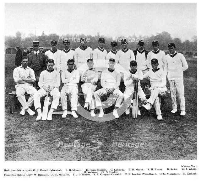 The Australian cricket team of 1912. Artist: Unknown