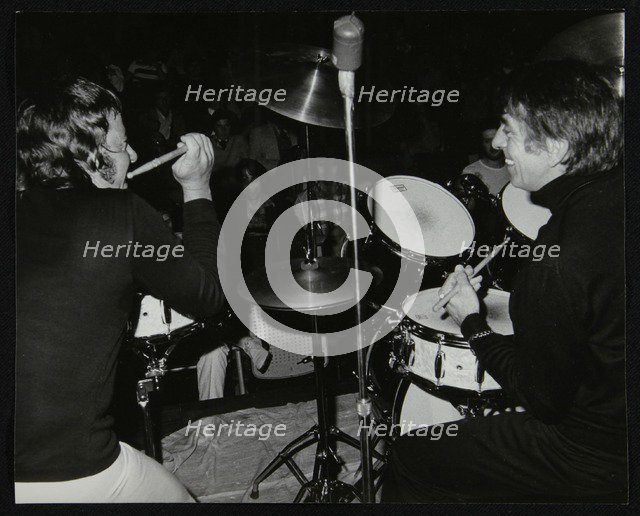 Drummers Les DeMerle and Kenny Clare, London, 1979. Artist: Denis Williams