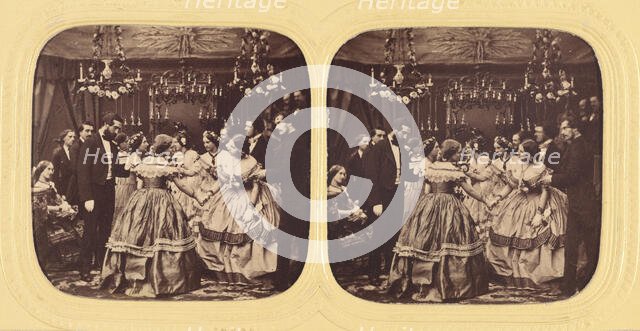 Genre scene: formal party, 1855-1860. Creator: Mark Anthony.