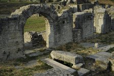 Partial view of the amphitheater ruins, ancient city of Salona, Solin, Croatia, 2018.  Creator: Unknown.
