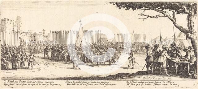Recruitment of Troops, c. 1633. Creator: Jacques Callot.