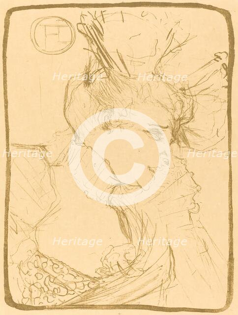 Bust of Mlle. Marcelle Lender (Mlle. Marcelle Lender, en buste), 1895. Creator: Henri de Toulouse-Lautrec.