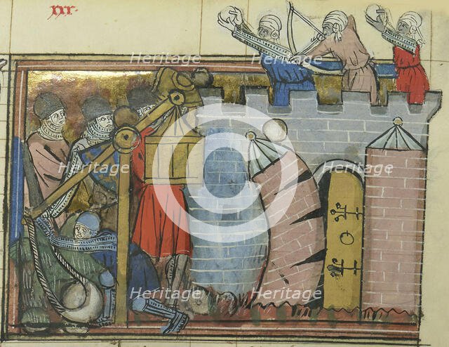 The Siege of Nicaea in 1097 (From "Li rommans de Godefroy de Buillon et de Salehadin"), 1337. Creator: Maître de Fauvel (active 1314-1340).