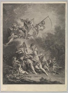 L'Hymen et l'Amour (Hymen and Cupid), 18th century. Creator: Jacques Firmin Beauvarlet.