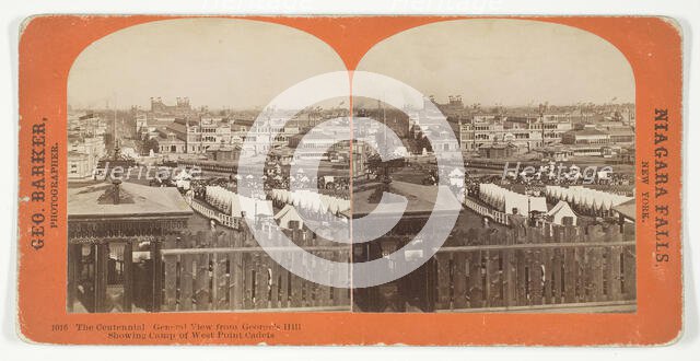 The Centennial, General View from George's Hill Showing Camp of West Point Cadets, 1876. Creator: George Barker.