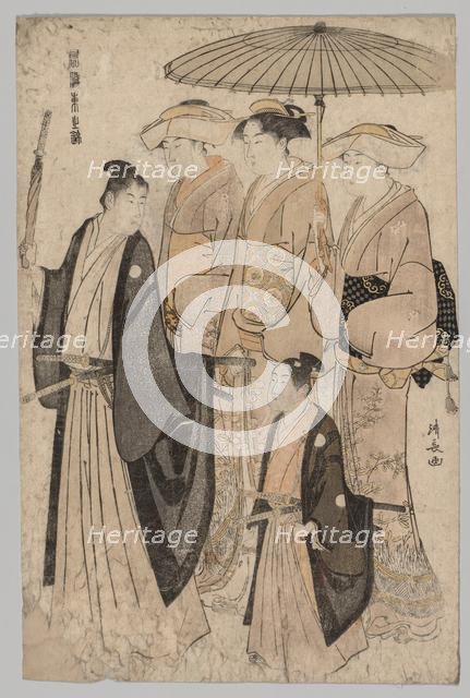Woman of the Yoshiwara and Attendants…, 1752-1815. Creator: Torii Kiyonaga (Japanese, 1752-1815).