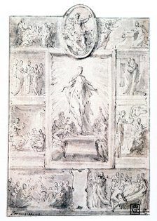 'Composition Sketch', c1513-1540. Artist: Parmigianino    