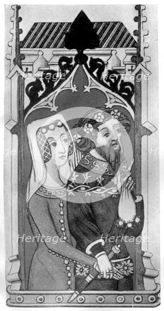 Johannes Gyniford and his wife, late 14th century, (1910). Artist: Unknown