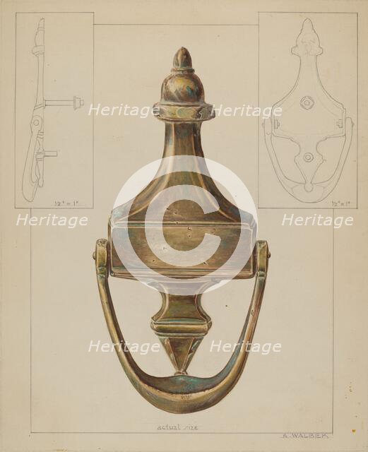 Door Knocker, c. 1937. Creator: Alfred Walbeck.