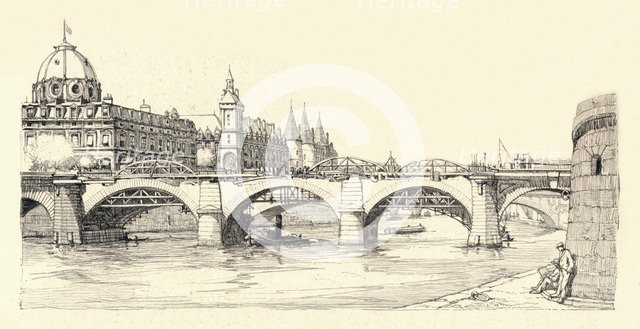 'Works on the old Pont Notre-Dame', 1913 (1915). Artist: Herman Armour Webster.