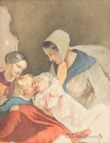 Mother's happiness, undated. (c1850s) Creator: Joseph Hasslwander.