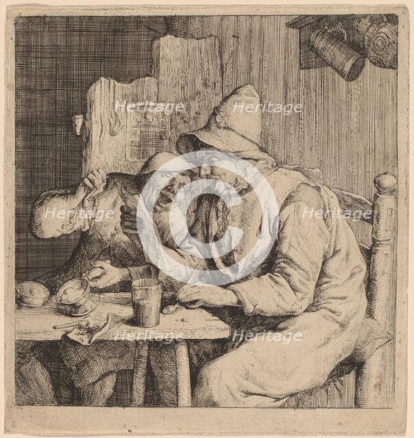 Two Peasants Singing, 1685. Creator: Cornelis Dusart.