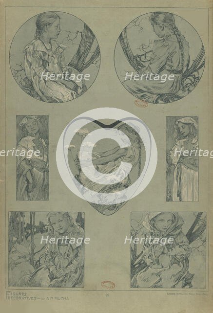 Figures décoratives, 1902. Creator: Mucha, Alfons Marie (1860-1939).