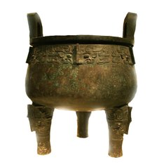 Da Yu ding. Chinese bronze ding vessel, 1045-770 B.C. Creator: The Oriental Applied Arts.